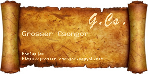 Grosser Csongor névjegykártya